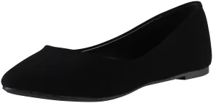 Soda Shoes Women's Redbud Pointy Toe Flat Memory Foam