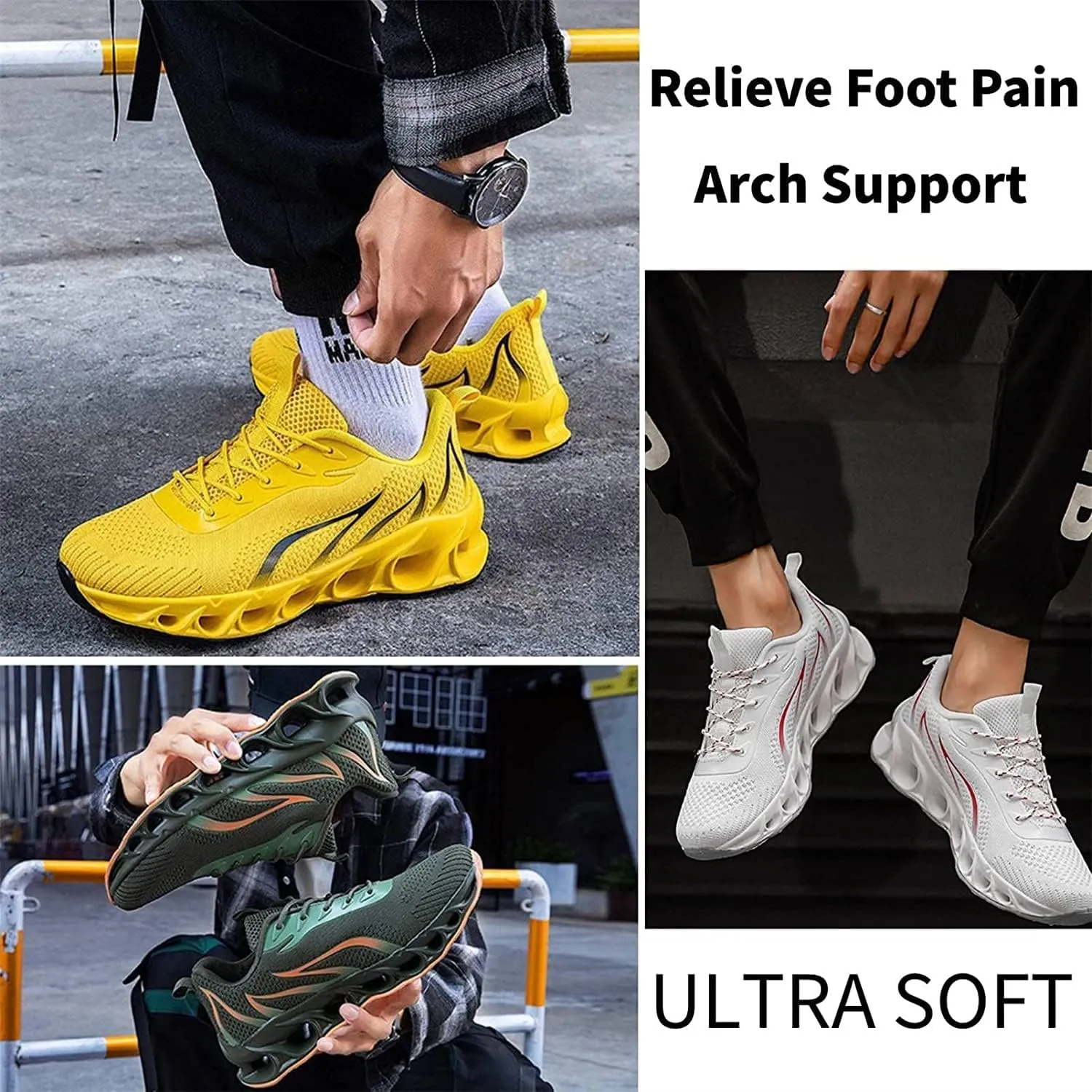 Softsfeel Women's Relieve Foot Pain Perfect Walking Shoes - Orthopedic Sneakers for Women and Man Slip on Running Shoes