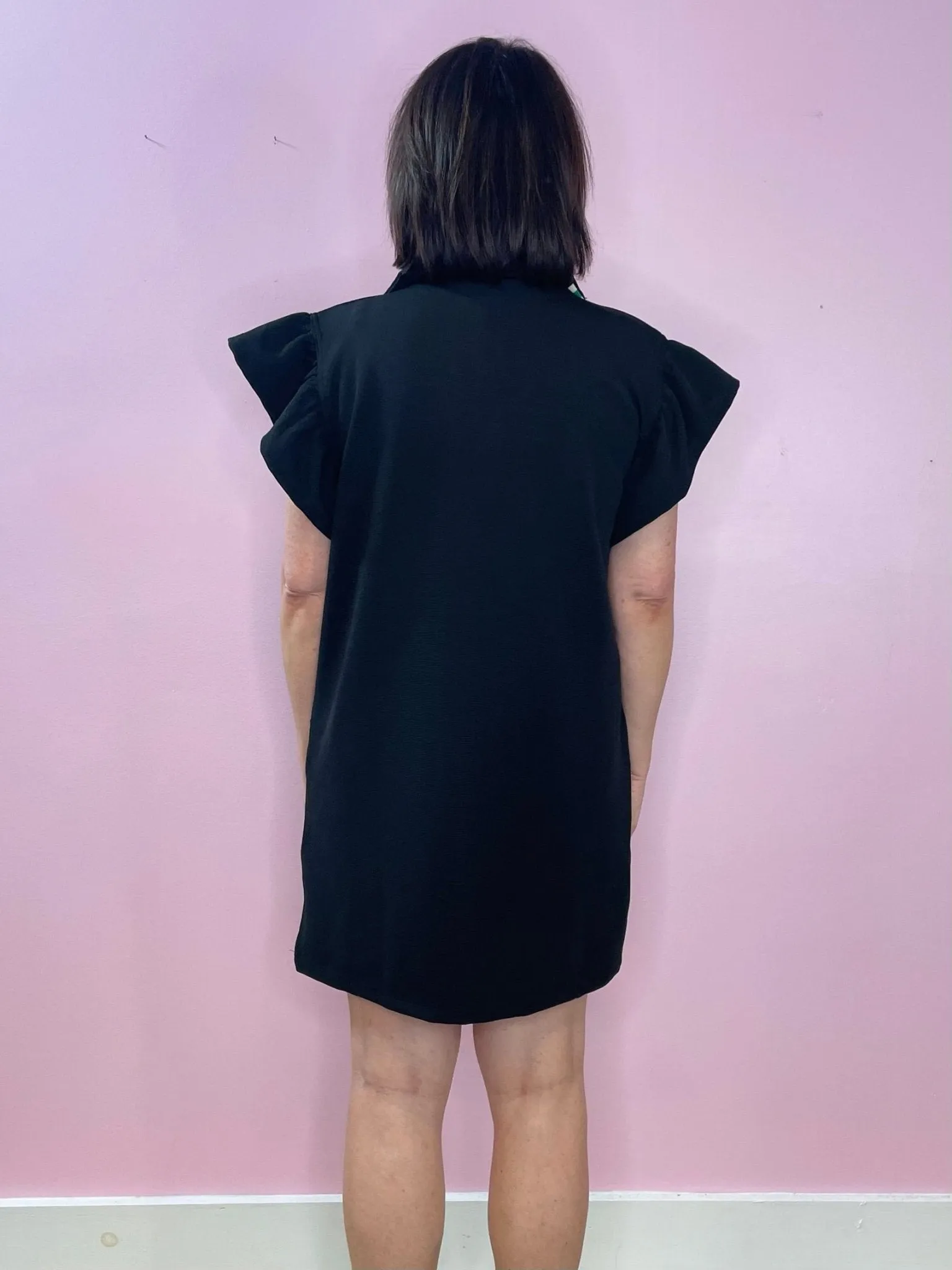 Sporty Chic Flutter Sleeve Dress