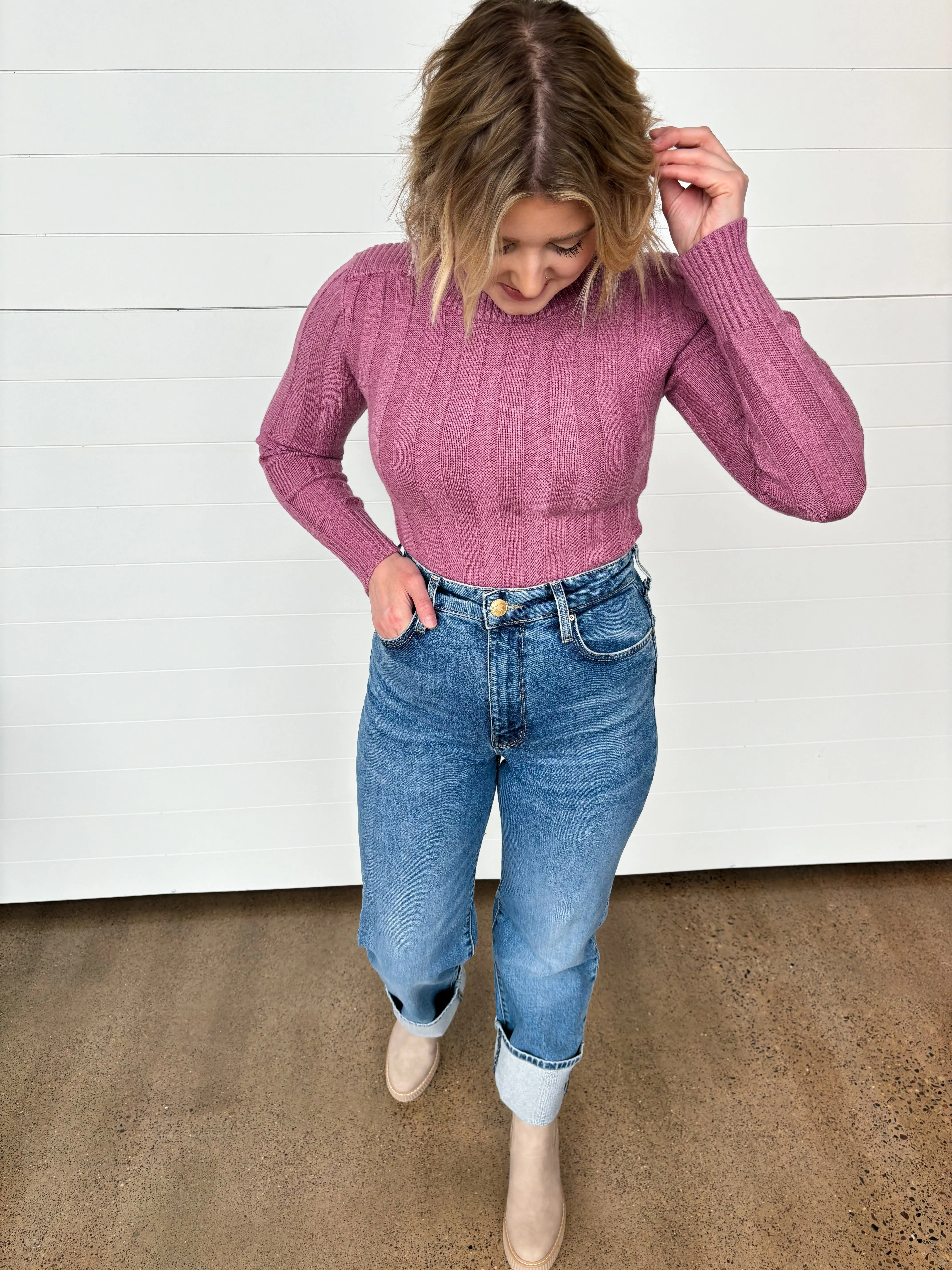 The Sienna High Rise Wide Leg Jeans - Decisive Wash