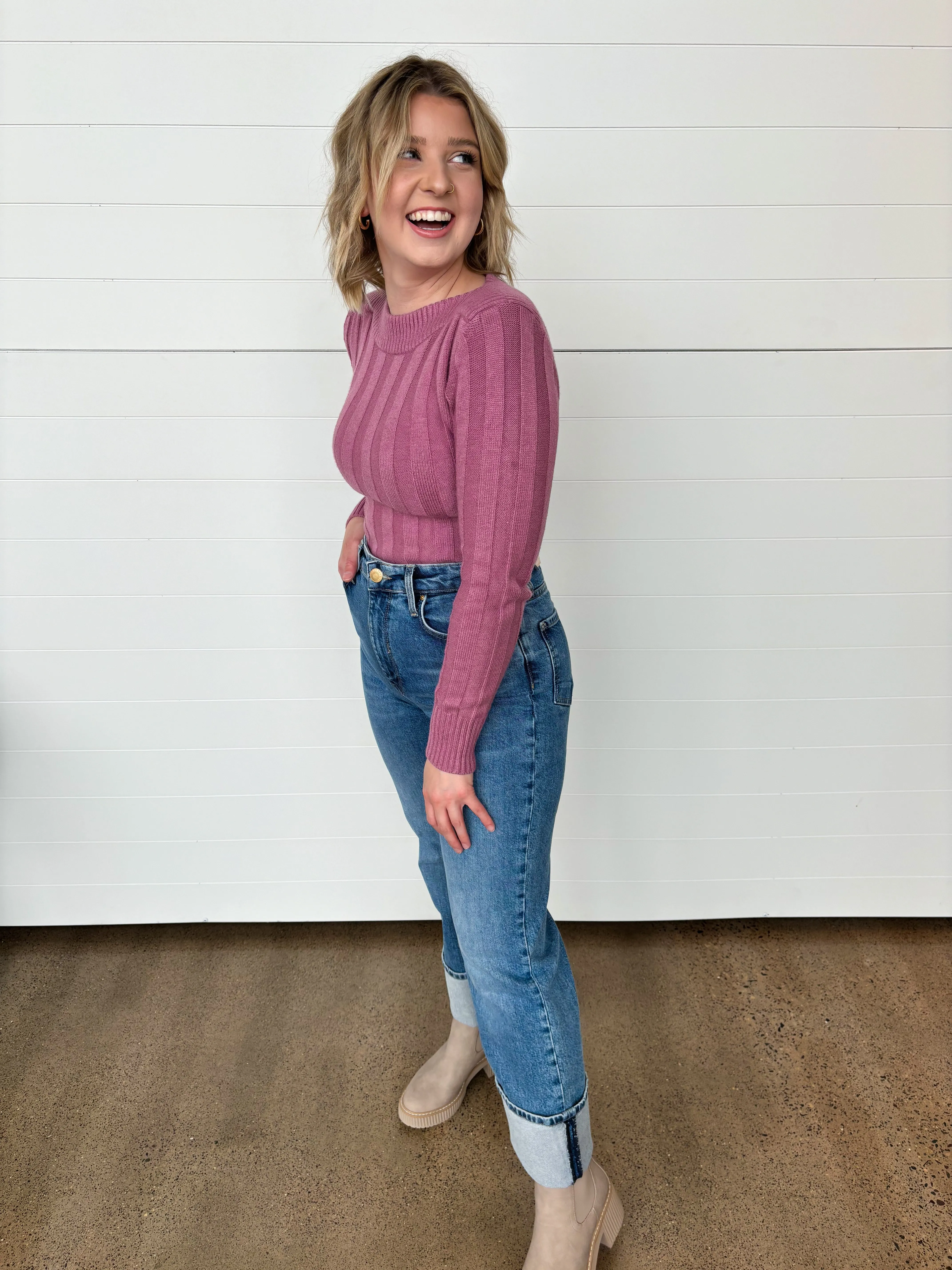 The Sienna High Rise Wide Leg Jeans - Decisive Wash