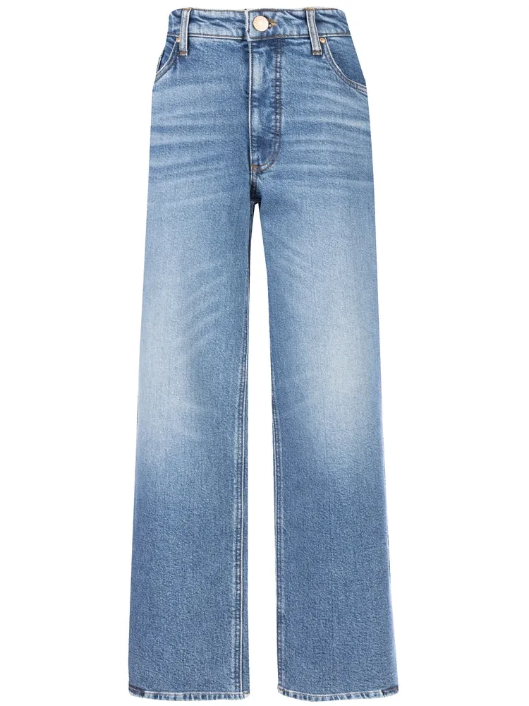 The Sienna High Rise Wide Leg Jeans - Decisive Wash