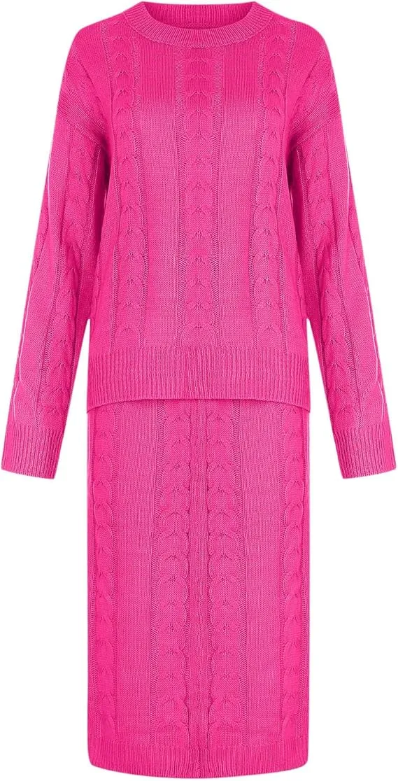 Two Piece Knitted Skirt Set