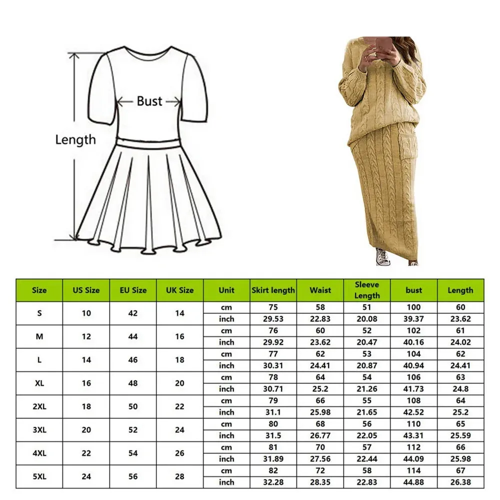Two Piece Knitted Skirt Set
