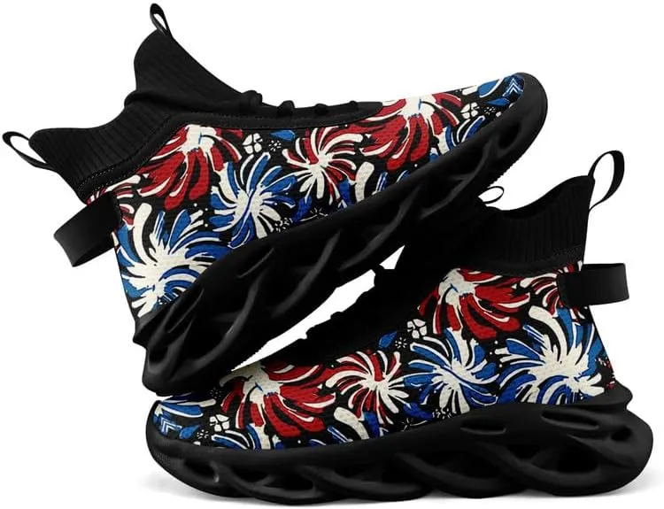Wide Toe Mid-top Boots for Women Mesh Slip On Fashion Walking Shoes Lightweight Lace-up Workout Sneakers Anti-skid