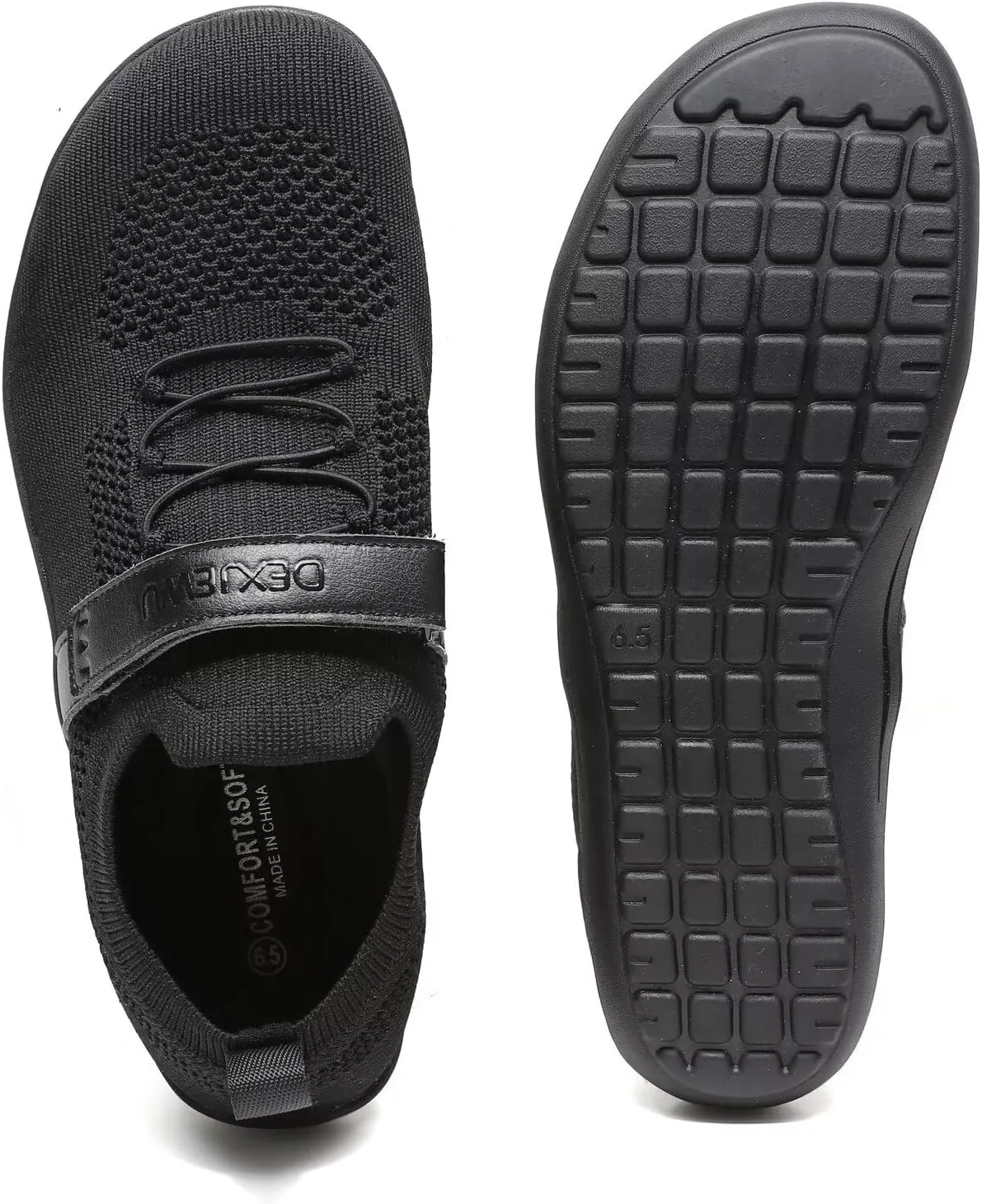 Womens Wide Toe Walking Shoes Casual Tennis Gym Athletic Flats Slip-on Sneakers with Hook and Loop Strap