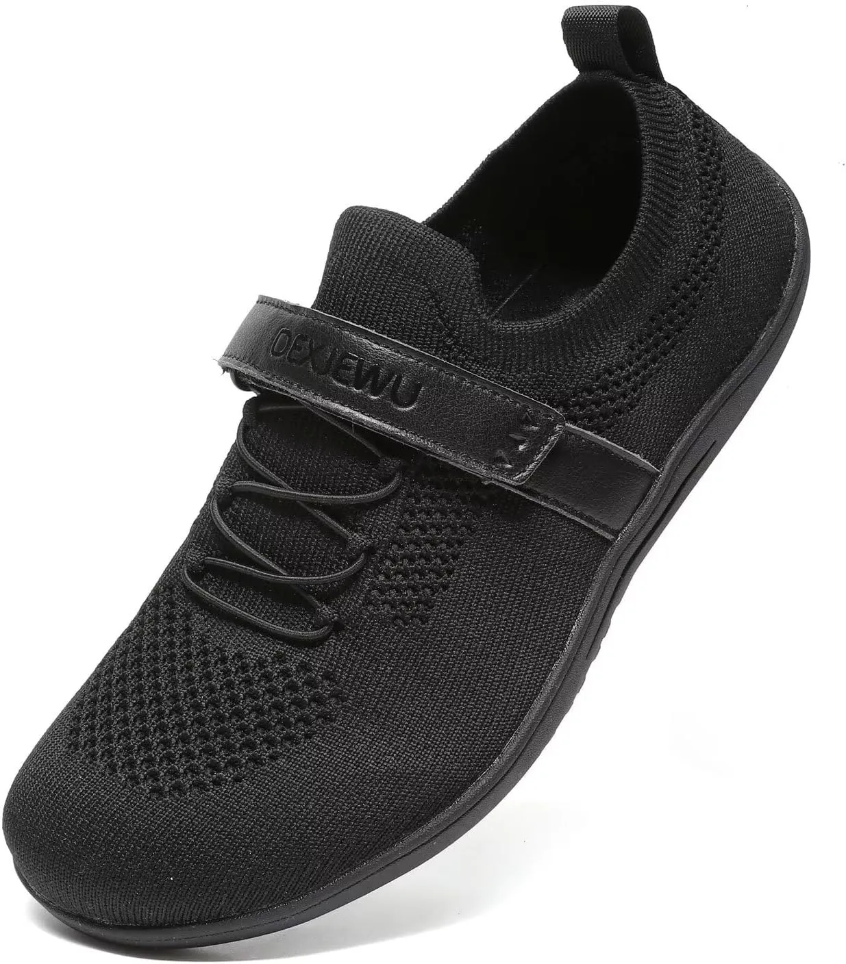 Womens Wide Toe Walking Shoes Casual Tennis Gym Athletic Flats Slip-on Sneakers with Hook and Loop Strap