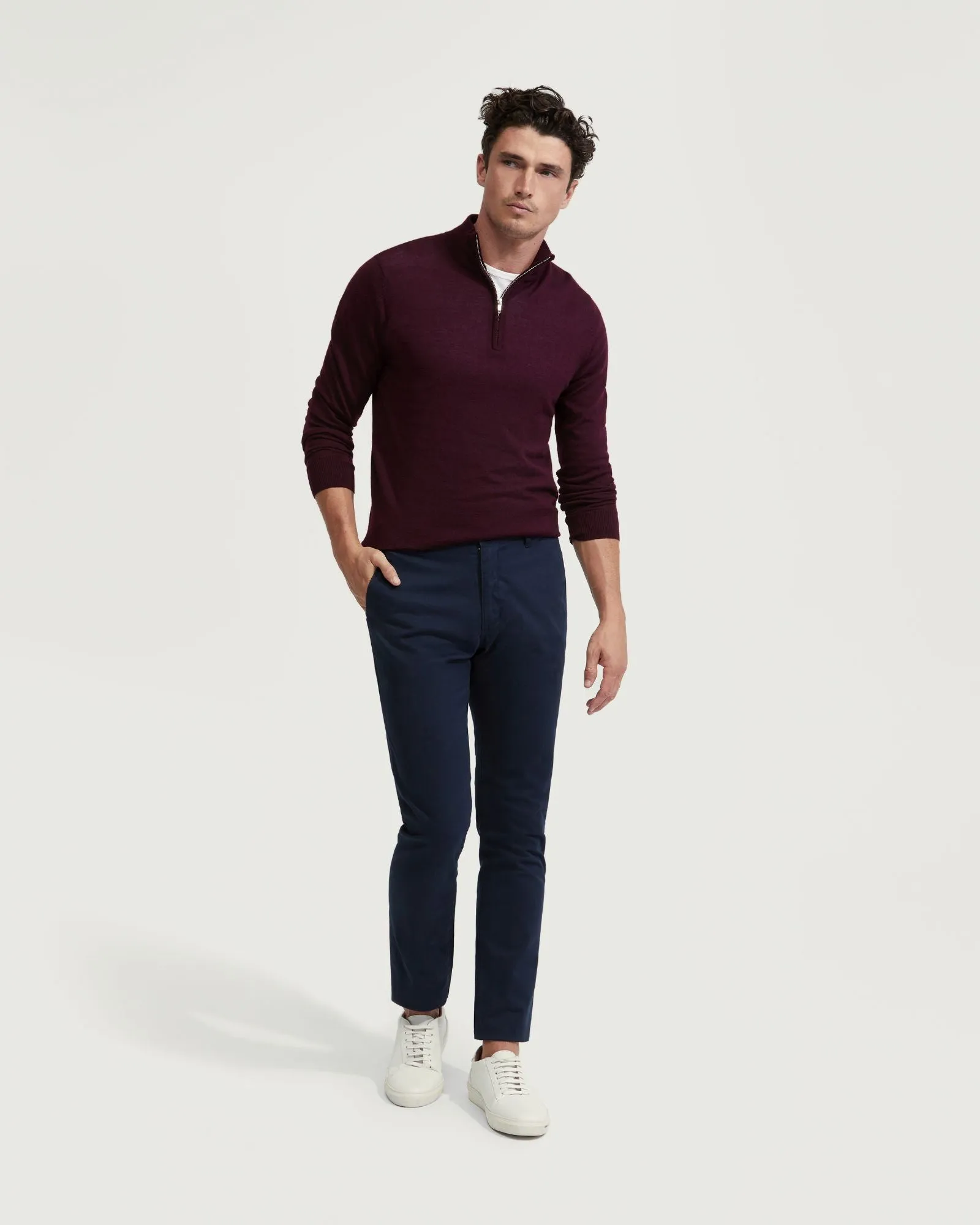 Zip Neck Merino Wool Knit