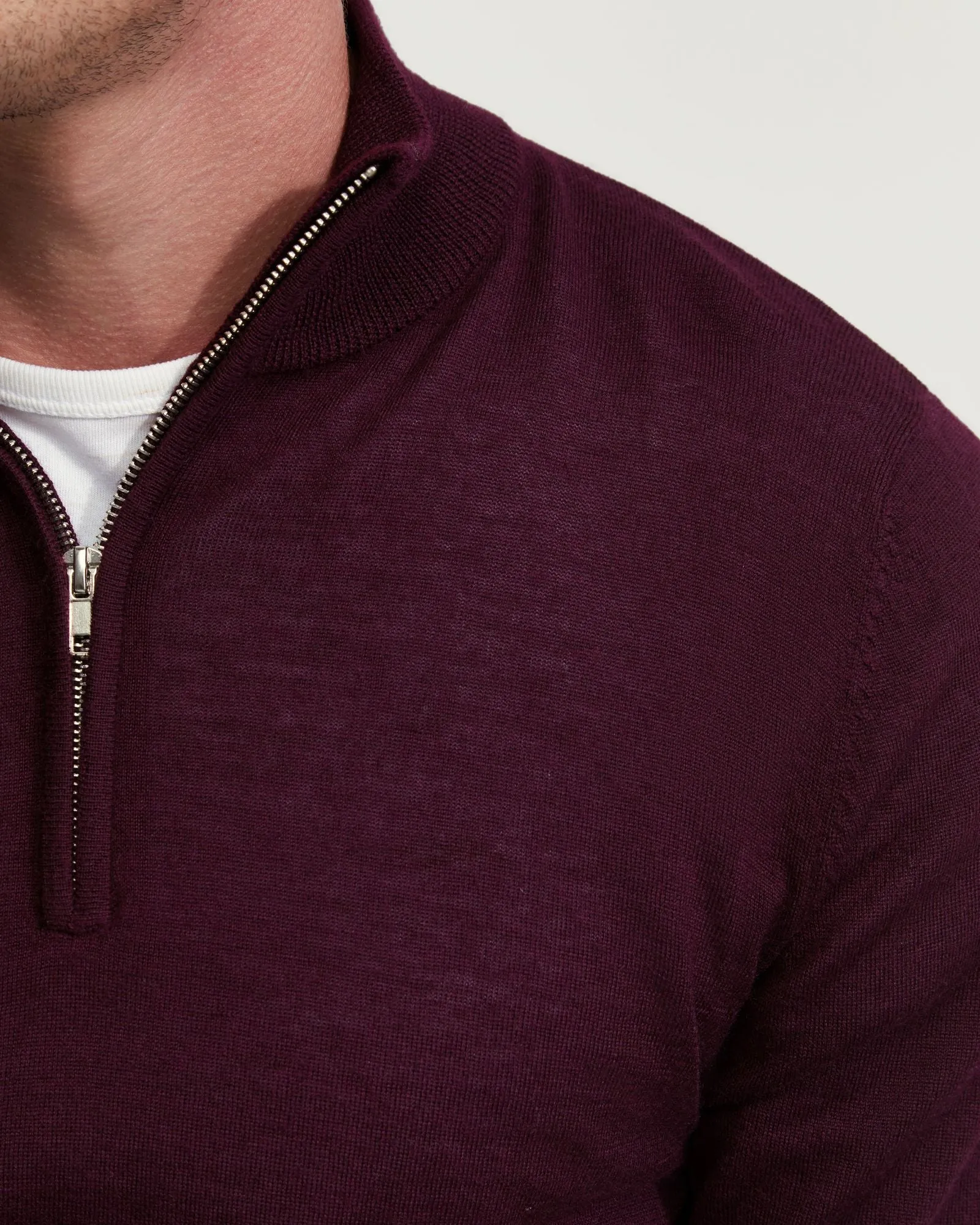 Zip Neck Merino Wool Knit