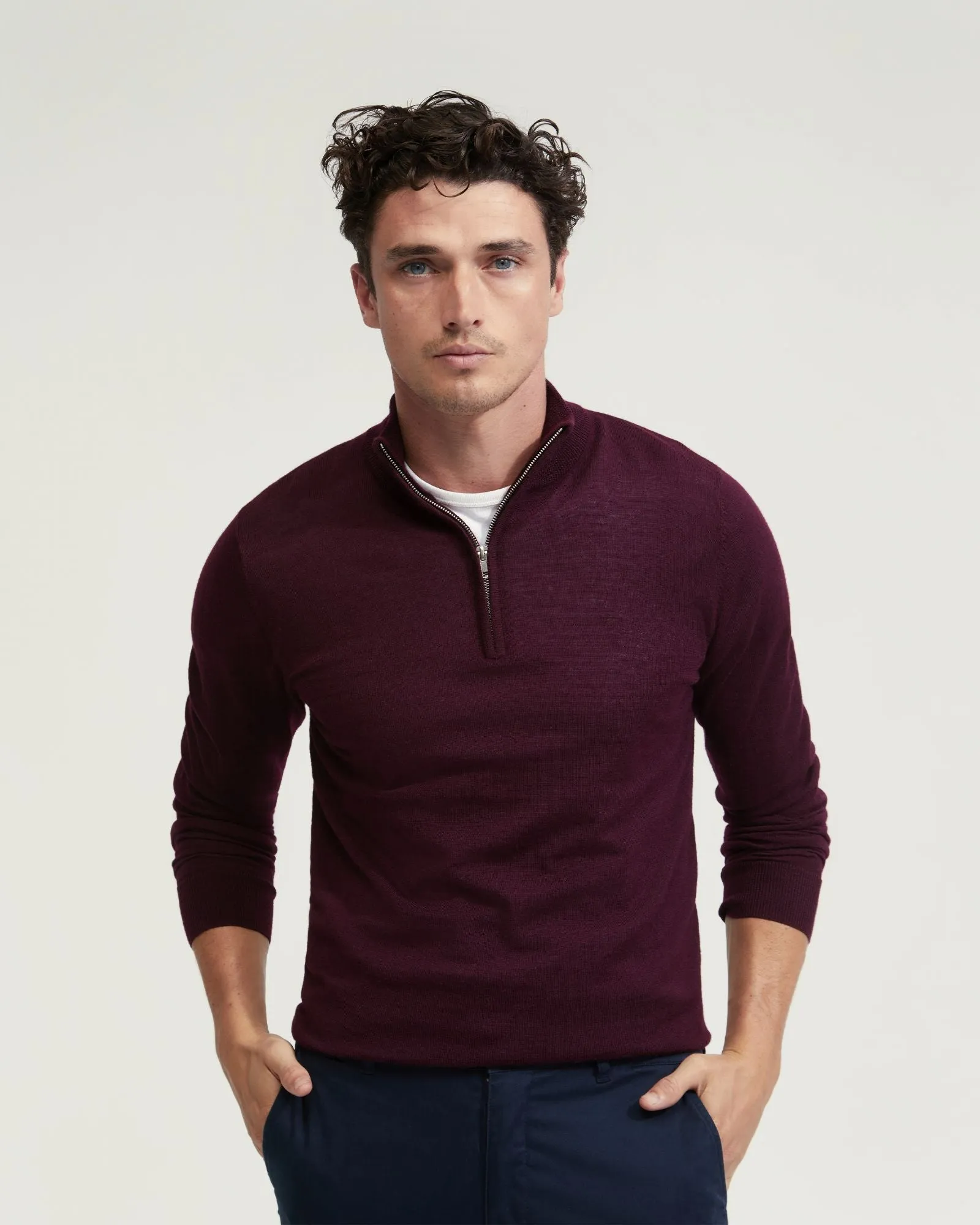 Zip Neck Merino Wool Knit